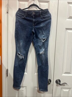 NWOT Maurices Dark Blue Ripped Skinny Jeans size S